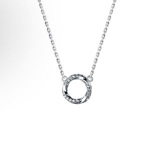 925 Sterling Silver Rhinestone Geometric Minimalist Necklace